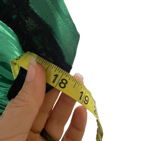 Vintage 80s Lilly of France Green Spaghetti Strap Lace Short Negligee Medium - Picture 5 of 6